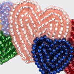 Little Moony Coeur Beaded Hair Clip with colorful glass beads and heart design for girls close up view