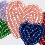 Little Moony Coeur Beaded Hair Clip with colorful glass beads and heart design for girls close up view