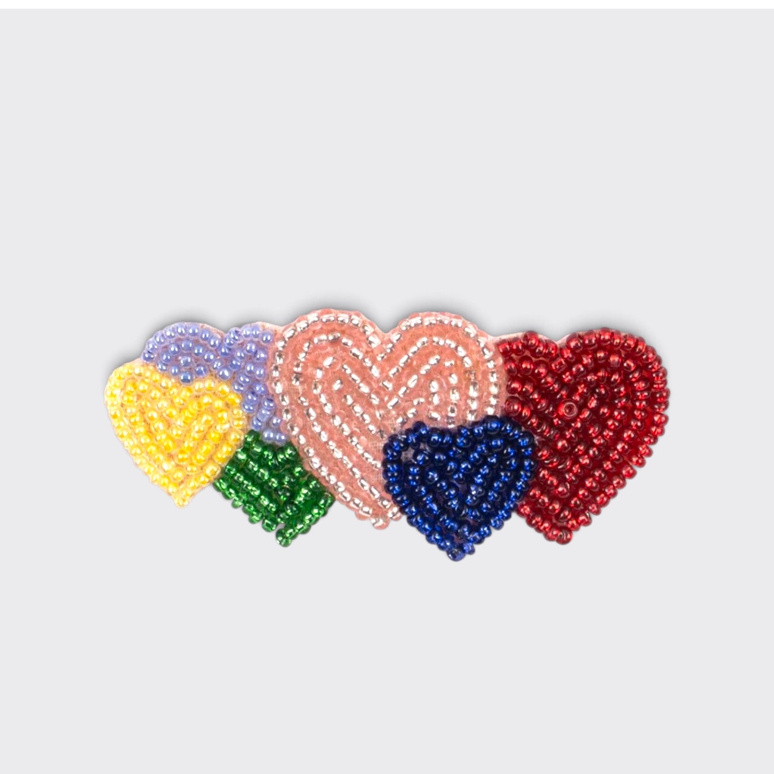 Little Moony Coeur Beaded Hair Clip with colorful glass beads and heart design for girls