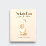 I’ve Loved You from the Start by Tabitha Paige, with a duck and duckling illustrated on a cream cover against a light gray background.