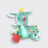 Little Moony Joe the Dragon multi-activity plush with sensory textures, mirror, and sounds for babies and toddlers
