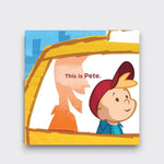 Little Moony Larry Loves New York City board book with vibrant retro illustrations of New York City for toddlers page view this is pete