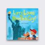 Little Moony Larry Loves New York City board book with vibrant retro illustrations of New York City for toddlers