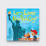 Little Moony Larry Loves New York City board book with vibrant retro illustrations of New York City for toddlers