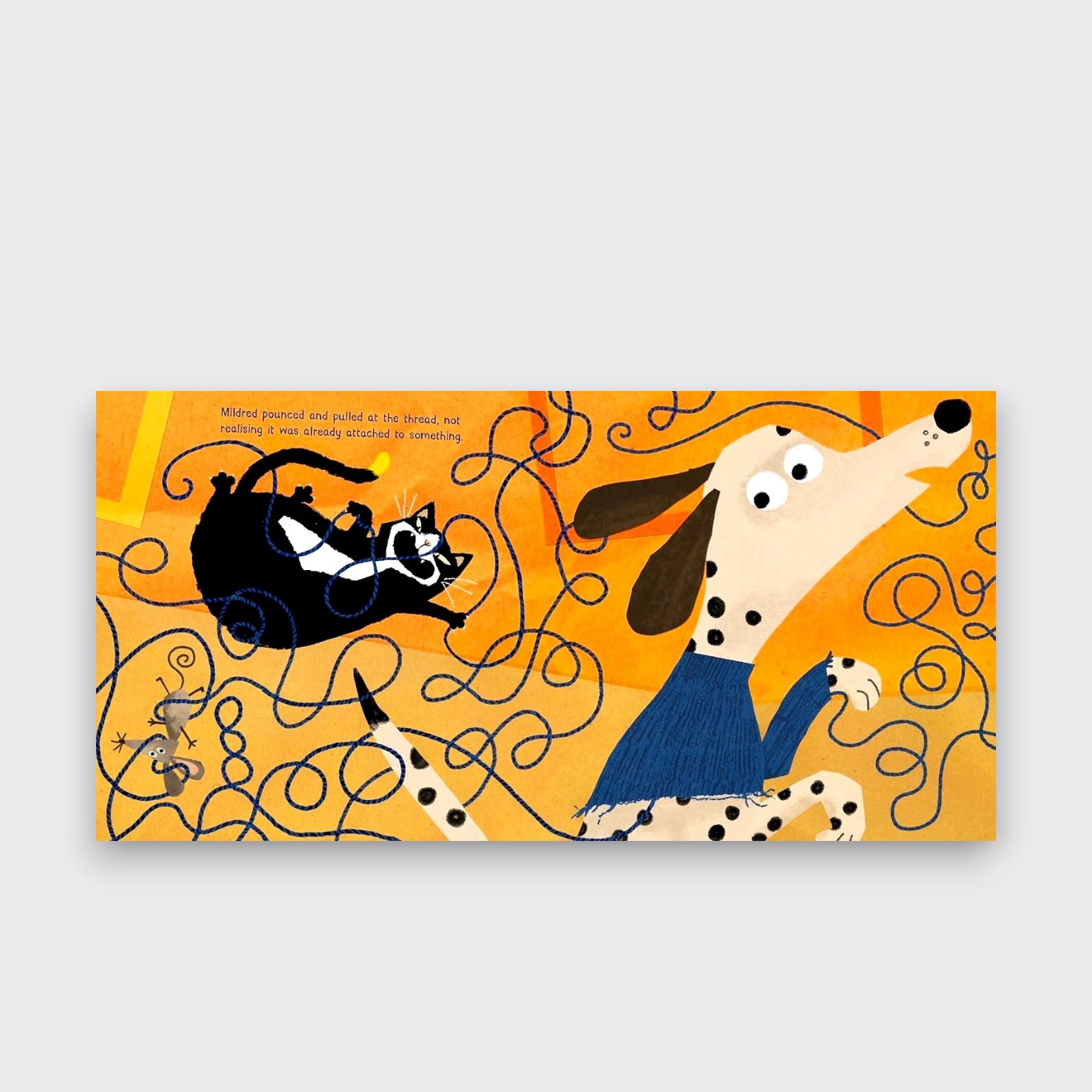 Little Moony Mildred and the Copycat hardcover children's art book featuring a creative gallery cat for kids ages 5 to 7 page view cat and dog