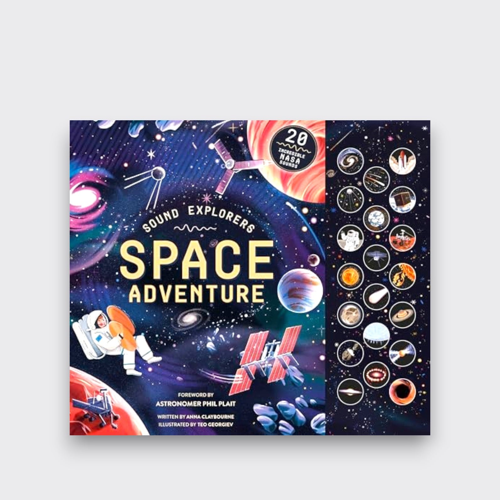 Little Moony Sound Explorers Space Adventure hardcover sound book with 20 NASA-inspired space sounds for kids
