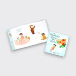 The Wonderful Things You Will Be children’s book shown open beside its cover, with illustrations of children, animals, and colorful balloons on a light gray background.