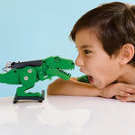 Little Moony KidzRobotix Tyrannosaurus Rex Robot STEM with a Boy Playing and Building the Dinosaur Robot