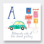 Little Moony NYC ABC by Mr. Boddington - A Delightful Alphabet Book for Young Explorers. Sample Page Letter A.