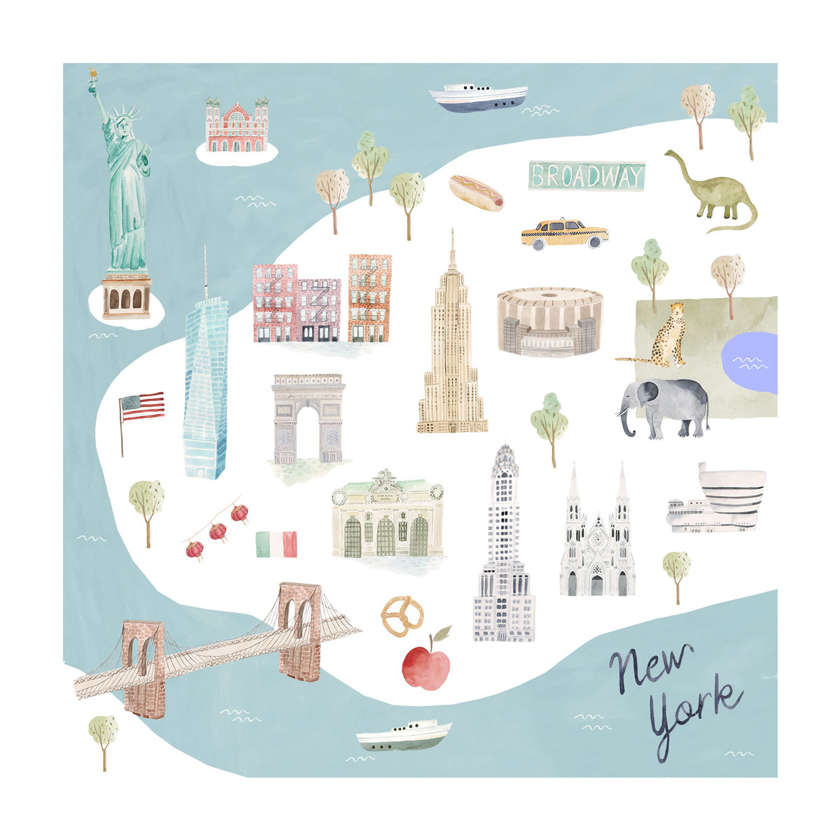 Little Moony New York City Soft and Breathable Muslin Swaddle Blanket Design