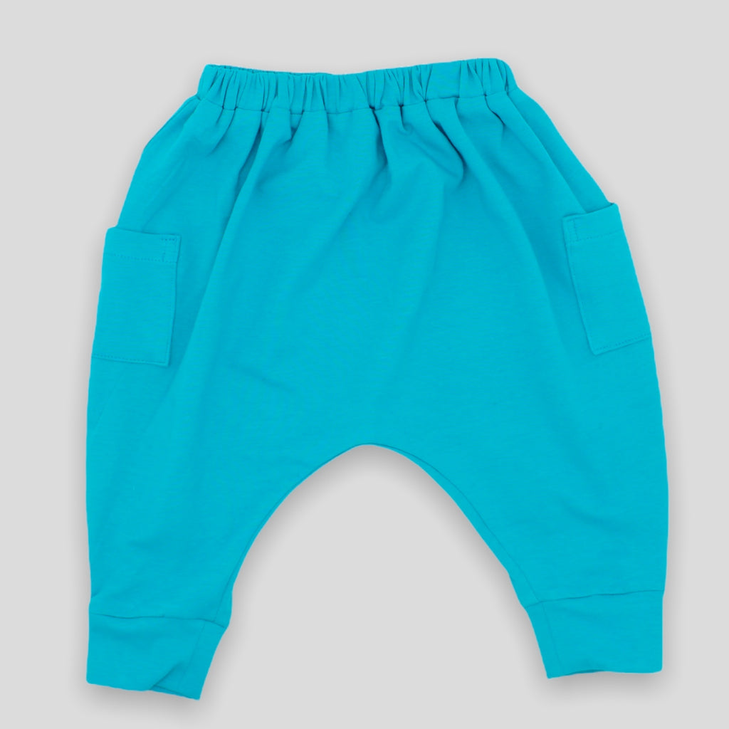 Soft Bora Bora Blue Cotton Knit Jogger for Babies and Kids