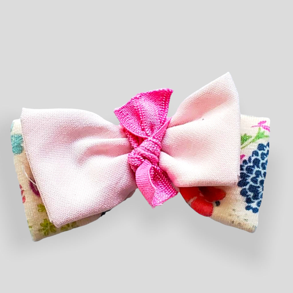 One of a Kind Hair Barrette - Pink and Pink Trim