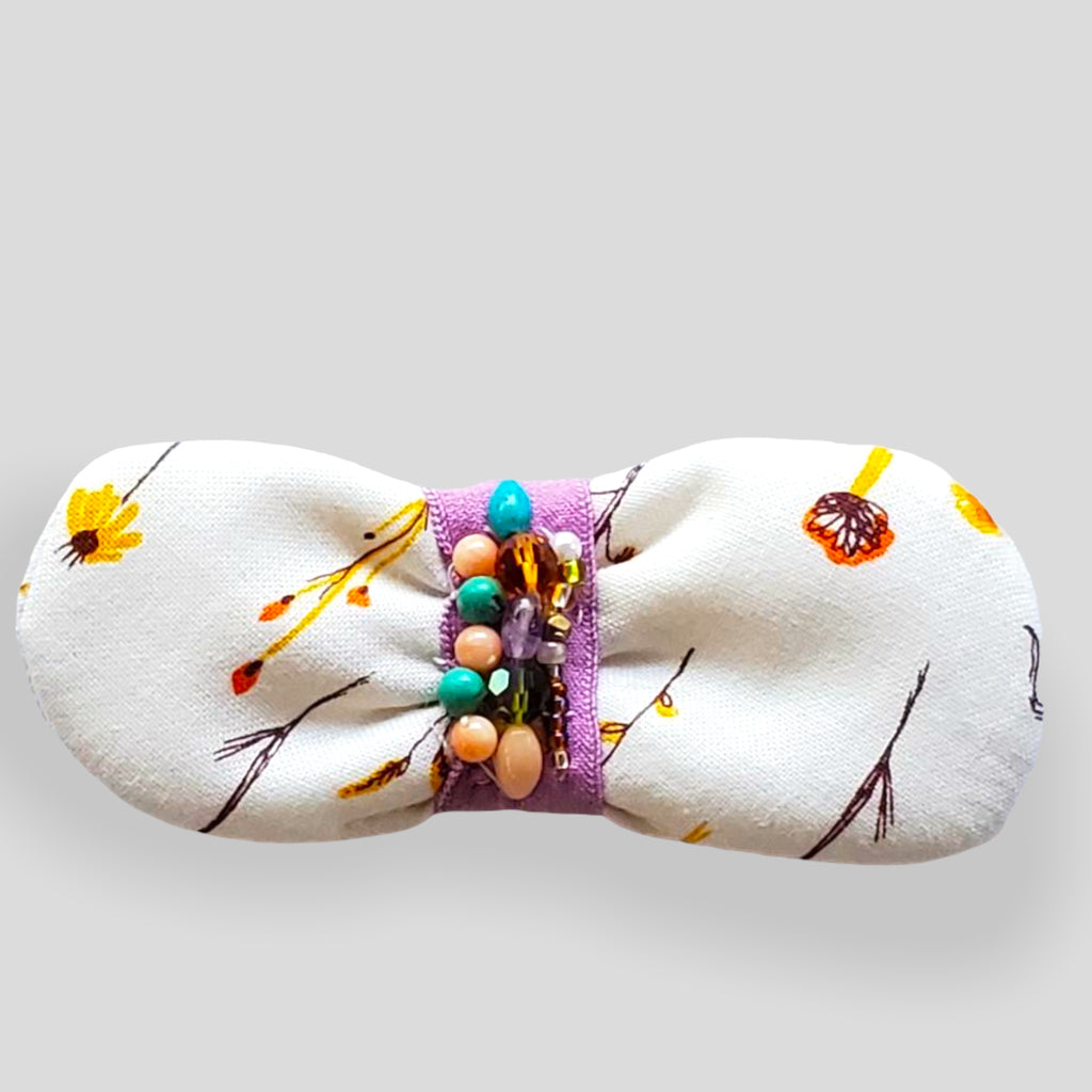 One of a Kind Hair Barrette- Florals with Jewelry Stones