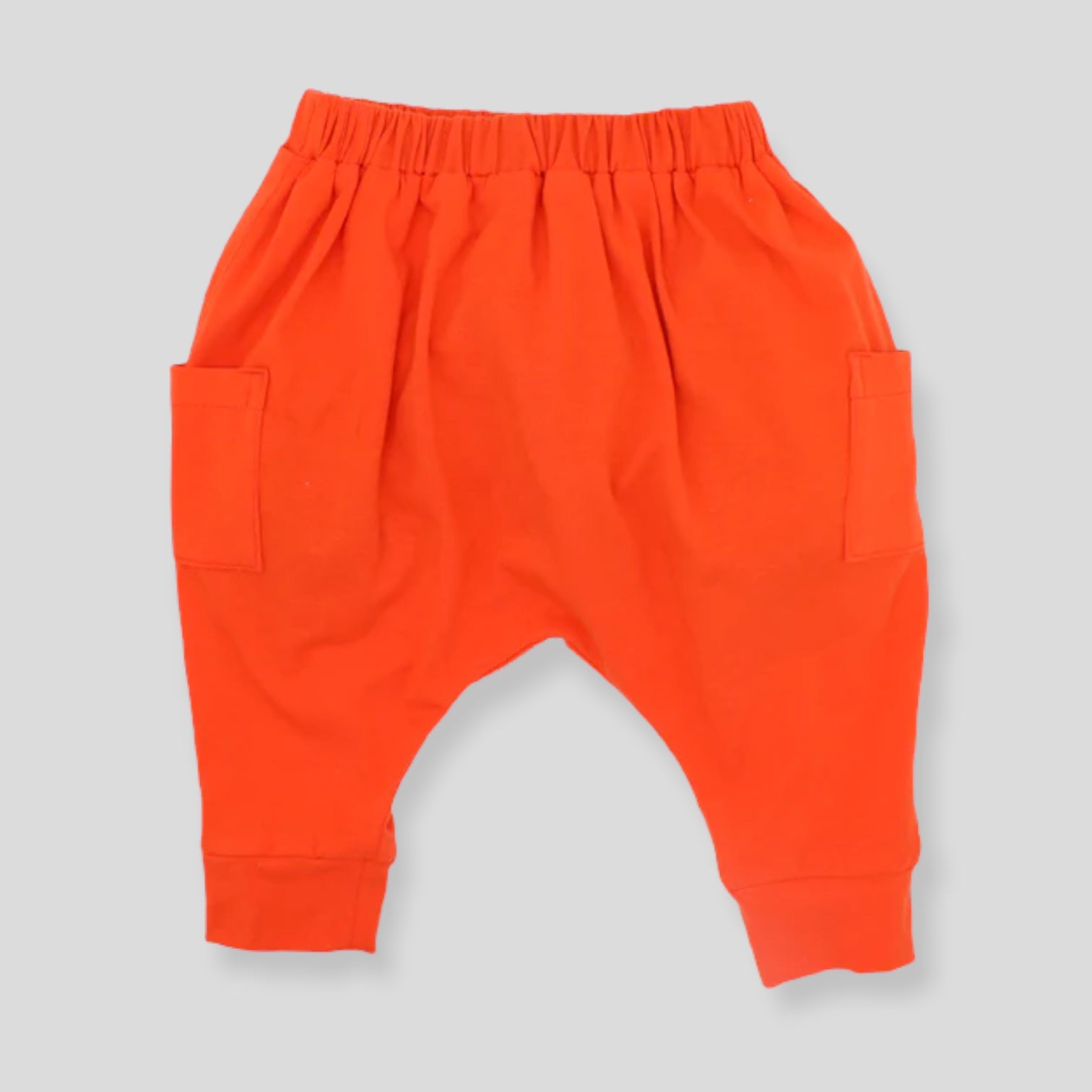 Cozy Cotton Knit Orange Red Jogger Pants for Babies and Kid