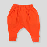 Cozy Cotton Knit Orange Red Jogger Pants for Babies and Kid