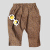 Cotton Golden Brown and Yellow Petite Fleur Harem Pants for Babies and Kids. Curated look with White Daisy Sunglasses (not included).