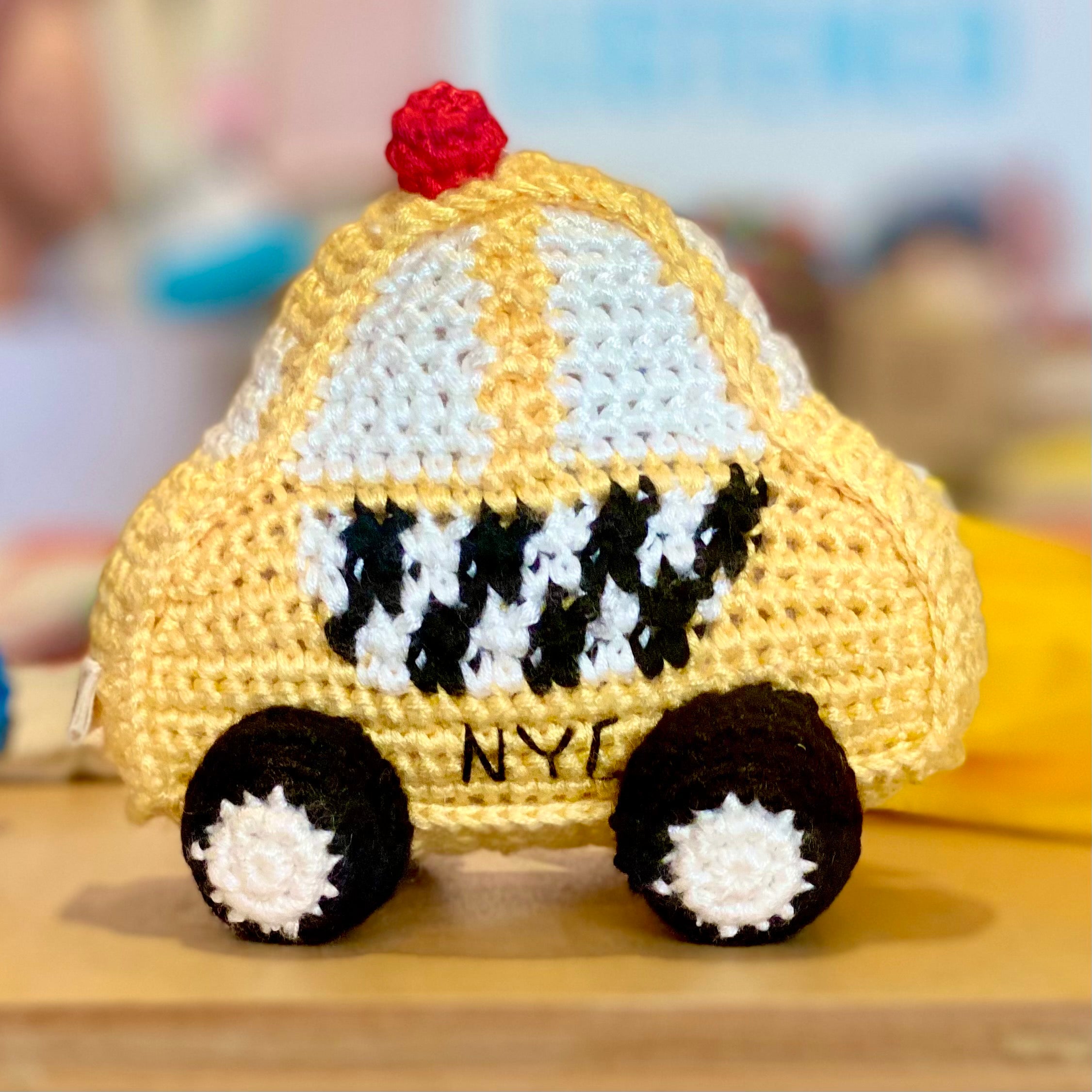 Little Moony eco friendly NYC Taxi organic bamboo rattle